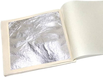 A.K COLLECTION SILVER LEAF GLIDING FOIL 3X3 INCHES [100] SHEETS WARQ/ P-A53