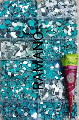 RAMANO 12-SIZE SHINE TRIANGLE+ROUND+SQUARE+BOAT+DROP+DIOMOND SHAPE MIRROR - 1200 PCS