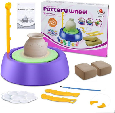 Myhoodwink Pottery Wheel Kit Battery Operated Pottery Wheel & Painting Kit for Kids