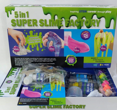 PEZYOX 5 in 1 Super Slime Factory Making kit , Learn How to Make Your Favourite Slime