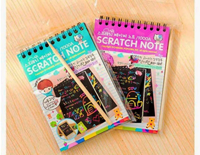 Bandhan Enterprises Rainbow Scratch Book Magic Doodle Scratch Art Activity 2 Notebooks Sketch Pad(20 Sheets, Pack of 2)