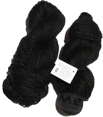 M.G Enterprise Vardhman Rabit Excel Black (400 gm) Wool Hank Hand knitting wool Art-FBE