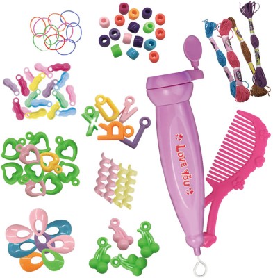 RAINBOW RIDERS Colorful DIY Bracelet Hair Decor & Knitting Machine for Girls Beads Toy Set