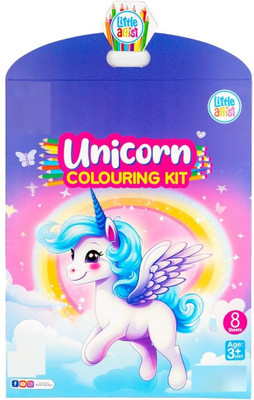 zokato Coloring Kit Includes 8 Printed Sheets & Pencil Colour Set for Girls & Boys