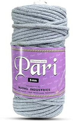 Macrame Cords Pari Dori Thread | 5mm Braided | Steel Grey | Approx 100 Metres | 1kg