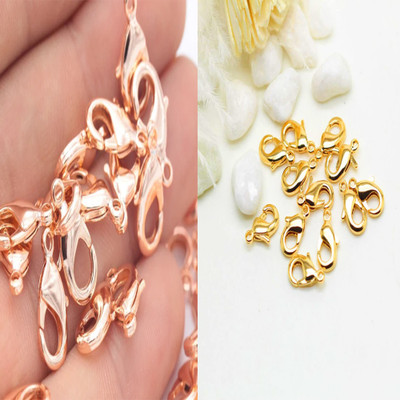 Shivarth 60pcs Lobster Clasp Hooks Necklace Bracelet Findings Fastener Rose Gold & Golden