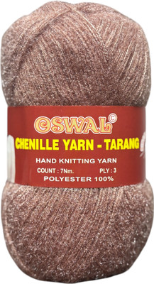 JEFFY Tarang Knitting Wool Yarn Soft Fancy Feather Wool (Brown Shade no-27, 200 Gram)