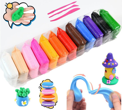 ELEXN Magic Clay DIY Colourful Non-Toxic Modeling Air Dry Bouncing Clay with Tools