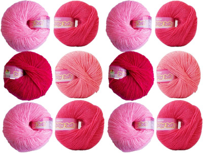 Vardhman Baby Soft Wool Peach Hand Knitting Fingering Crochet Hook Yarn 300gms