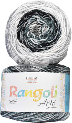 M.G Enterprise GAN GA Rangoli Arte Multi Grey 400 gmsWool Ball Hand knitting wool R Art-AEHH