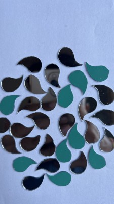 MIRROR GLASS WORLDWIDE FANCY SHAPE SILVER MIRROR for Arts & Craft, Lippan Art 12/20MM 100GM 240PIECE