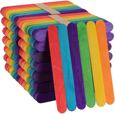 Swikaar Colourful/Multicolour Ice-Cream Sticks for Art/Craft/DIY Activities 100 PC DF17