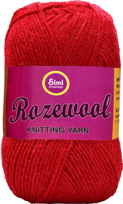 Simi Enterprise Rosewool Red 200 gms Wool Ball Hand knitting wool- Art-GJJ