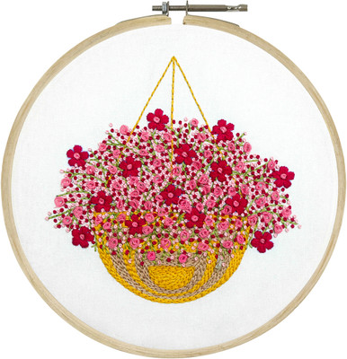 Embroiderymaterial Embroidery Kit for Beginners/Cross Stitch Blossom Basket Design