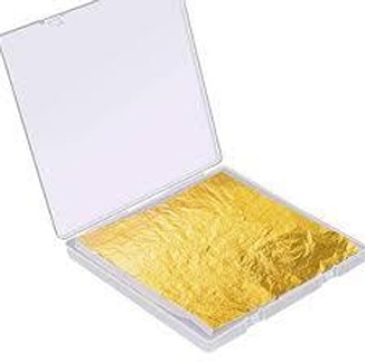 ask vark wala 24K Gold Edible Leaf 25Pcs For Sweet Etc, SIZE [6X4] Q5