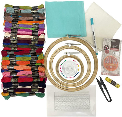 Embroiderymaterial DIY Hand Embroidery Kit set for Beginners & Adults With All Material Included