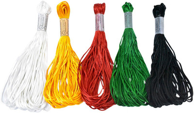 Sharum Crafts Multicolor Satin Cord