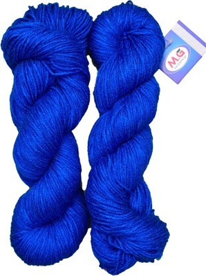 M.G Enterprise Vardhman Brilon Deep Blue Wool Hank Hand knitting wool thread dyed