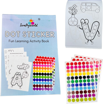 R H lifestyle Dot Stickers for Kids Activity Alphabet Stickers Kids Fun Learning Sticker Book