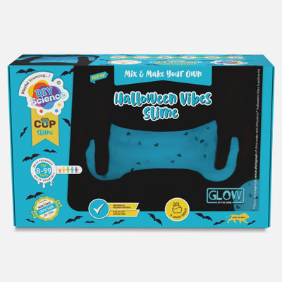 DIYScience Halloween Vibes Slime Kit, Scented Glue, Activator, Glow in Dark & Bats Toppings