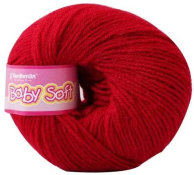 Vardhman Baby Soft Wool Hand Knitting Red Fingering Crochet Hook Yarn 150gms