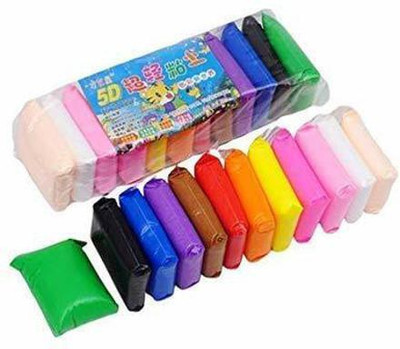 SARASI Ultra-Light Multicolour DIY Non-Toxic Modeling Magic Fluffy Foam Bouncing Clay Putty Kit for Kids with Tools (Pack of 12)