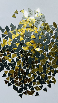 MAHANT TRIANGLE SHAPE GOLDEN MIRROR FOR MUD MIRROR LIPPAN ART 8MM 50GM 500PIECE