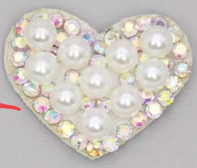 beauty gardener Heart-Shaped Pearl Crystal Silver, Decorative Craft Material for DIY Projects
