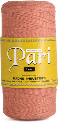 Macrame Cords Pari Cord Dori Thread | 1mm Single Strand | Peach | 750 Metres | 1kg Spool | Cotton