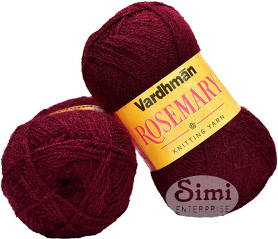 Simi Enterprise Vardhman S_Rosemary Mehroon (200 gm) Wool Ball Hand knitting wool QB