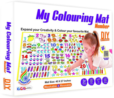 zokato My Colouring mat Numbers.A Jumbo Colouring mat for Kids