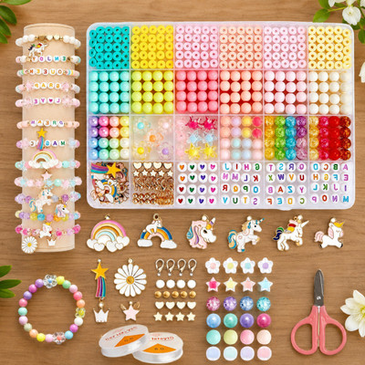 DEAROW ARTHASA Bracelet Making Kit for Girls | DIY Jewellery Bead Set for Kids