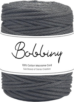 Bobbiny 5MM 20 Meter Knitted Macrame Silky Polyester Cord Dori Thread for Macrame DIY