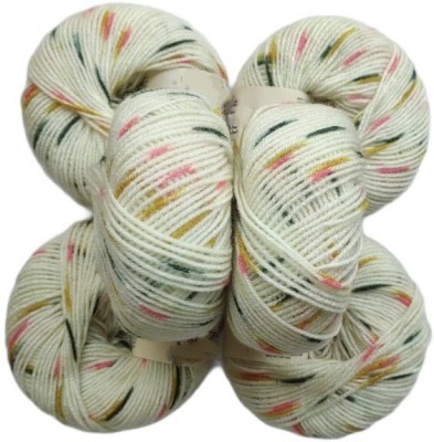 RCB Vaman Acrylic Knitting Wool/Yarn Multi Shaded White 03 (Pack of 10) Baby Soft Wool Ball Hand Knitting Wool/Art Craft Soft Fingering Crochet Hook Yarn, Needle Knitting Yarn Thread Dyed