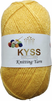 KYSS Rosemary yellow Wool Ball Hand Knitting Wool/Yarn 200 gram shade no-3