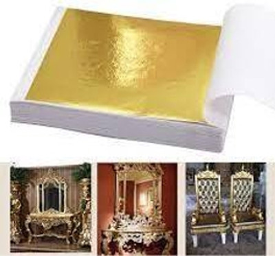 A.K COLLECTION GOLD LEAFING STUDIO LEAF.100 SHEETS 8X8CM GLIDING FOIL FOR RESIN ART.24