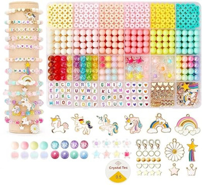 NEXIVA Bracelet Making Set | 18 Colors Polymer Flat Beads Jewelry Kit
