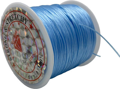 Self Lub Flat Elastic Stretch String for Jewelry Making, Bracelet & Anklet 50 Mtr, 0.5 mm