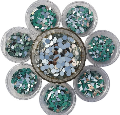 NJK 8 Different Shape Mirror For Craft [Total 800 pieces 100 Pieces of Each Shape)