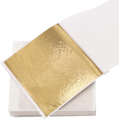 A.K COLLECTION Mini Gold Leaf 100 Sheets 3.15 by 3.35 Gilding Foil for Paintings Arts Craft etc