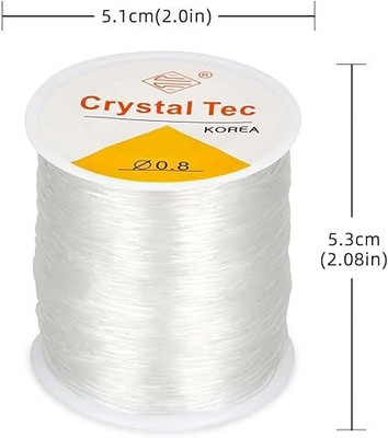 Sadhusadhya 0.8 mm Clear Stretchy Elastic Cord for Jewelry Making Thread (40m spool)