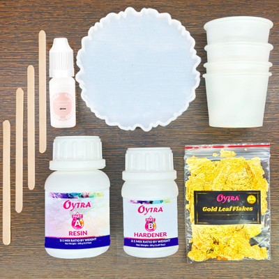 OYTRA Resin Art Kit for Inch Agate Coaster Making DIY Set Combo Mould Flake & Pigment