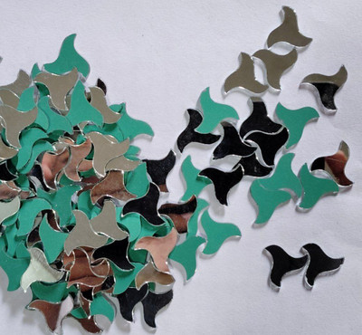 MAHANT FANCY SHAPE SILVER MIRROR FOR LIPPAN ART 18MM 50GM 125PIECE