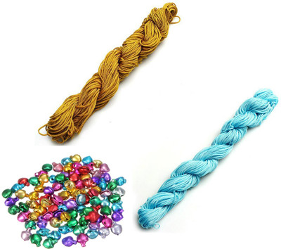 Crafts Haveli Nylon Cord 30 Mtr Knot Macrame Braided String M_1mm Nylon_Coffee Sky Blue