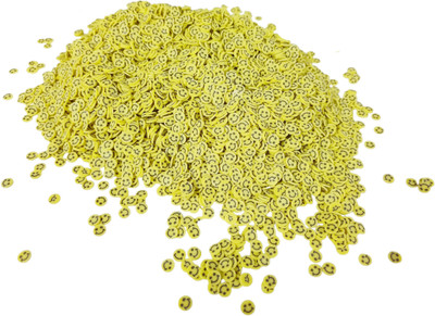 PRANSUNITA 800 pcs 3D Resin Polymer Rubber Mini Charms Shaker Slices – Smiley Design