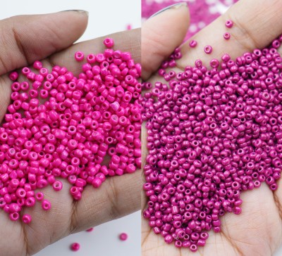 Store_of_arts (pp creations) Combo of 3mm Rani Pink & purple Glass Beads, Pack of 2 (50gm each)