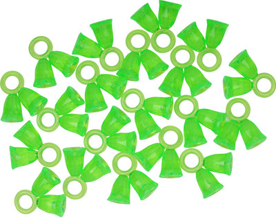 PUSHPA CREATION Plastic Double Bells Beads Loop Hole 50 pcs