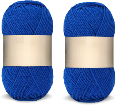 Waaome 200 Gram Blue Colour Wool Ball Yarn Super soft Hand Knitting Thread ( WA21)