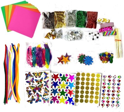 KHUSHA CREATIONS Stickers & Craft Material Kit for Kids / DIY Material kit / Hobby Craft