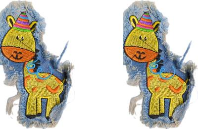 90 Degree Jeans Denim Embroidery Cloth Stitching Patches Stickers Applique Giraffe
